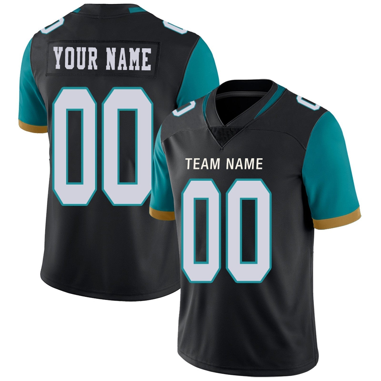 Custom Football Jerseys Team Player or Personalized Design Your Own Name for Men's Women's Youth Jerseys Teal