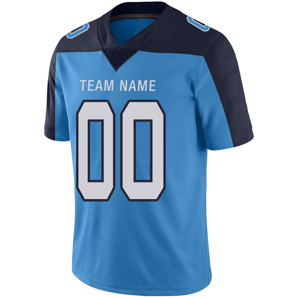 Custom Football Jerseys Team Player or Personalized Design Your Own Name for Men's Women's Youth Jerseys Navy