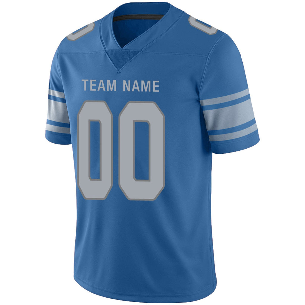 Custom Football Jersey Team Player or Personalized Design Your Own Name for Men's Women's Youth Jerseys Blue