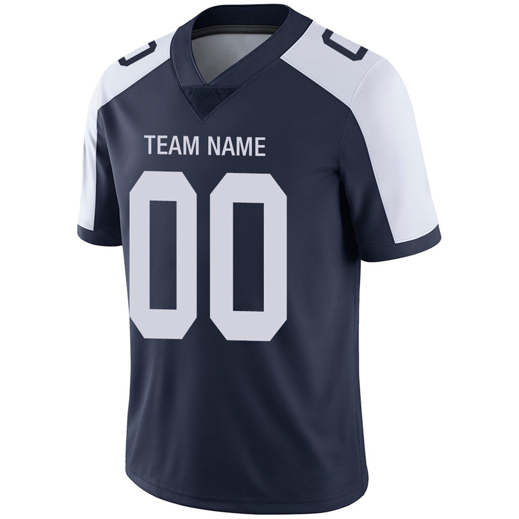 Custom Football Jerseys Team Player or Personalized Design Your Own Name for Men's Women's Youth Jerseys Navy
