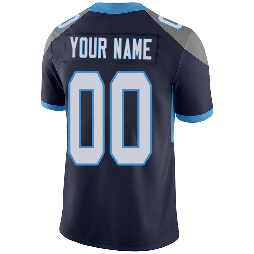 Custom Football Jerseys Team Player or Personalized Design Your Own Name for Men's Women's Youth Jerseys Navy