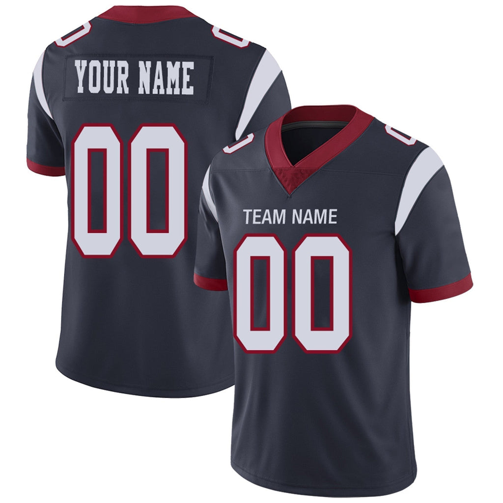 Custom Football Jerseys Team Player or Personalized Design Your Own Name for Men's Women's Youth Jerseys Navy