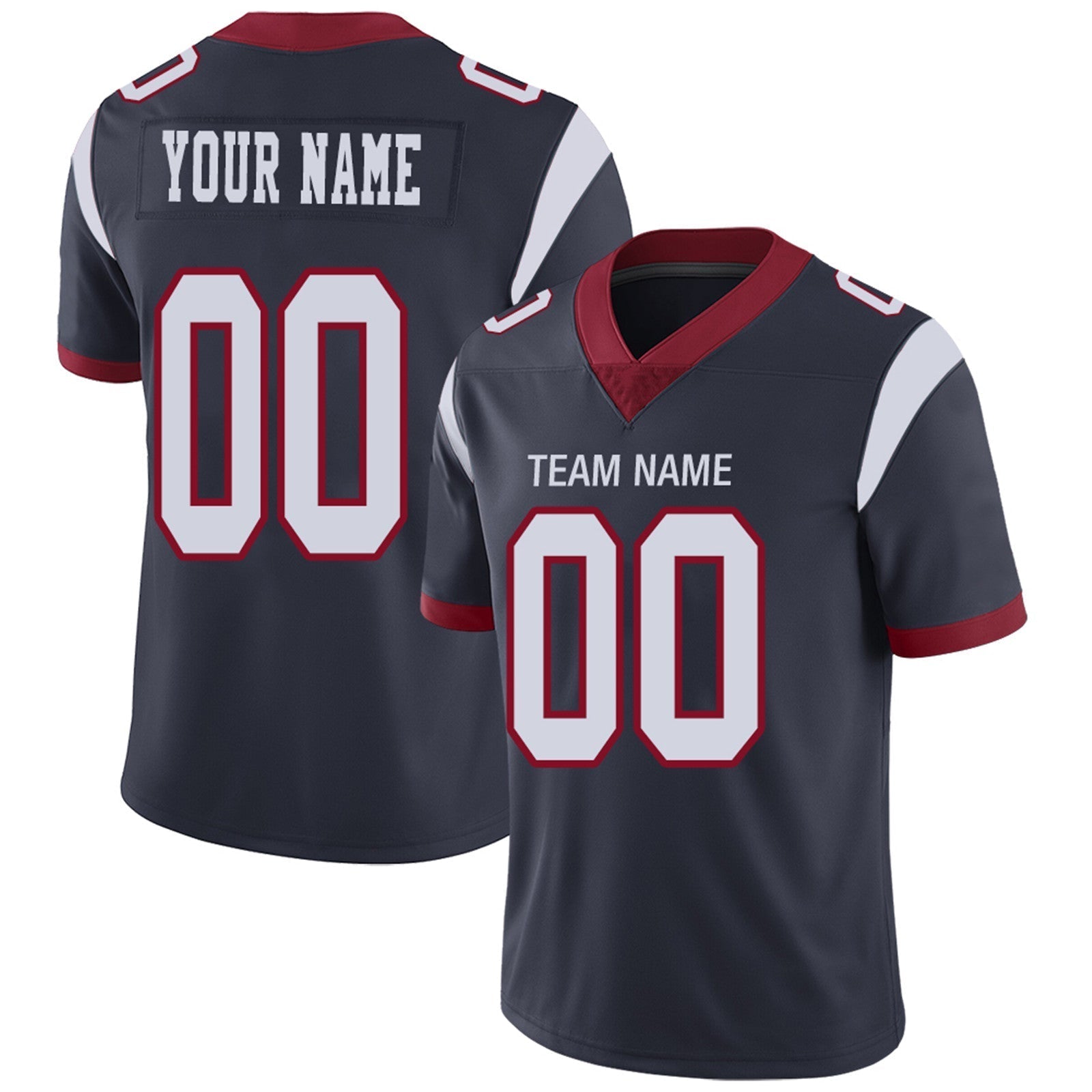 Custom Football Jerseys Team Player or Personalized Design Your Own Name for Men's Women's Youth Jerseys Navy