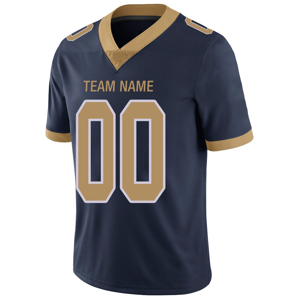 Custom Football Jerseys Team Player or Personalized Design Your Own Name for Men's Women's Youth Jerseys Navy