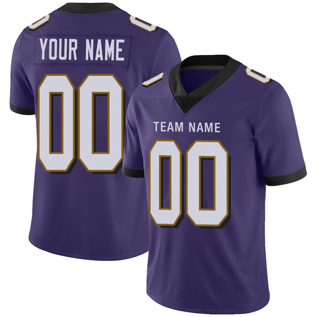 Custom Football JerseyS Team Player or Personalized Design Your Own Name for Men's Women's Youth Jerseys Purple