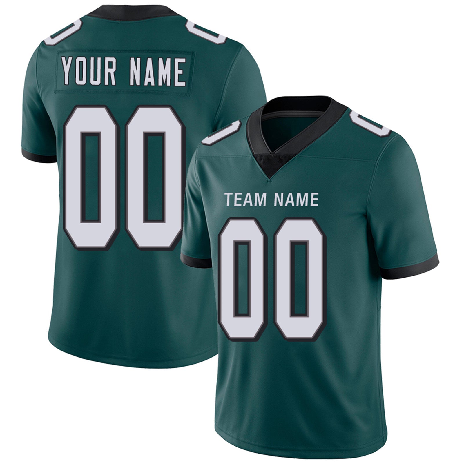 Custom Football Jerseys Team Player or Personalized Design Your Own Name for Men's Women's Youth Jerseys Green