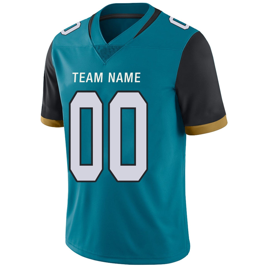 Custom Football Jerseys Team Player or Personalized Design Your Own Name for Men's Women's Youth Jerseys Teal