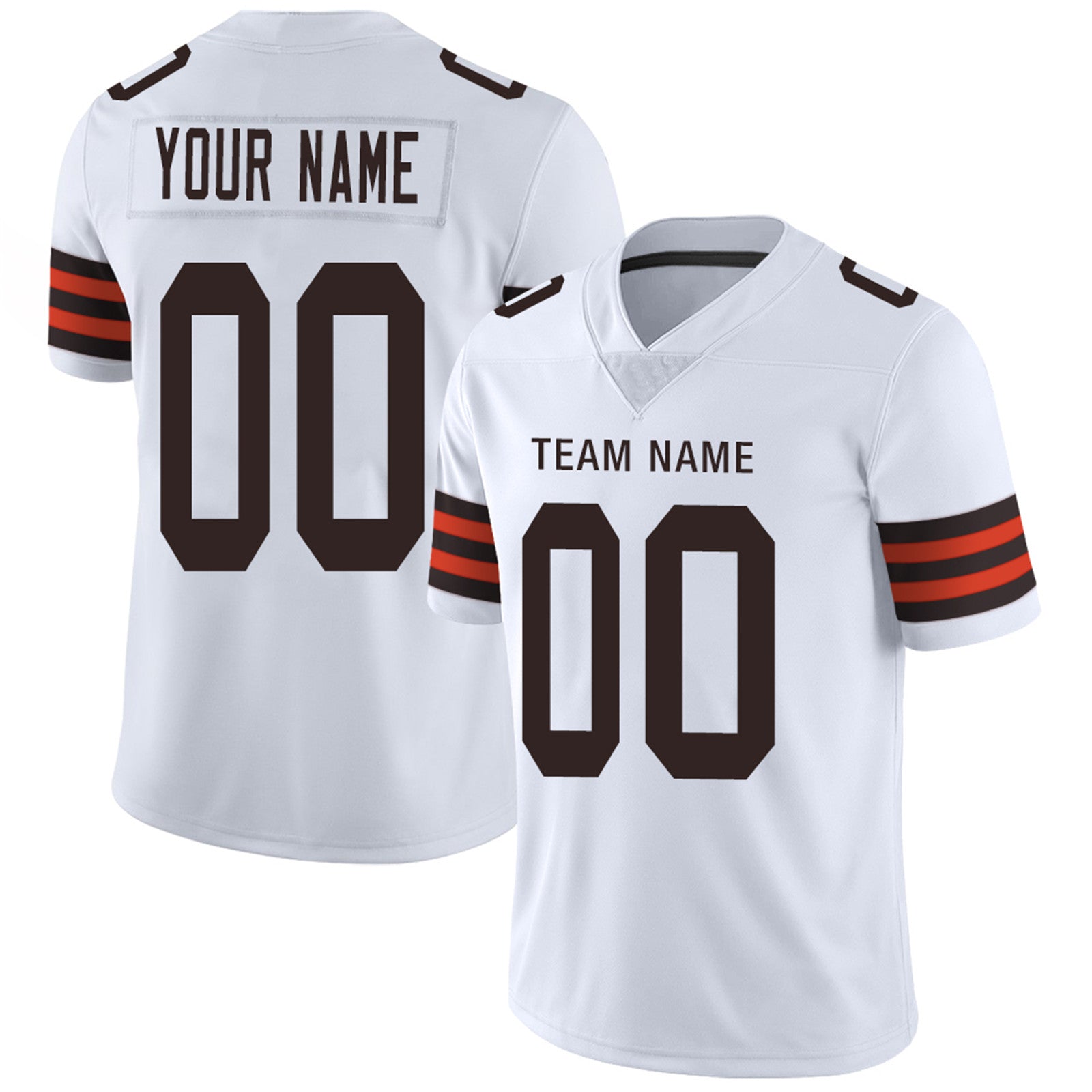 Custom Football Jersey Team Player or Personalized Design Your Own Name for Men's Women's Youth Jerseys Brown