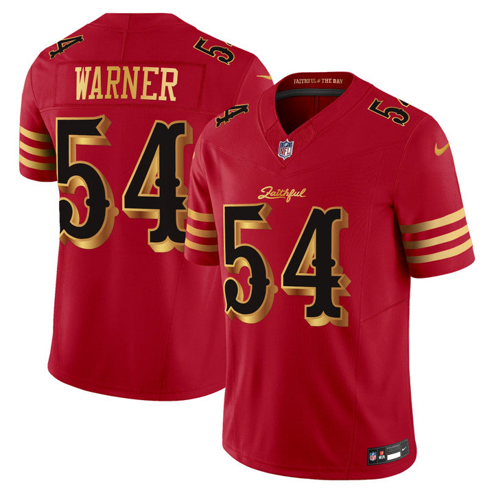 Men's San Francisco 49ers #54 Fred Warner 2025 Rivalries Red Vapor Limited Stitched Jersey