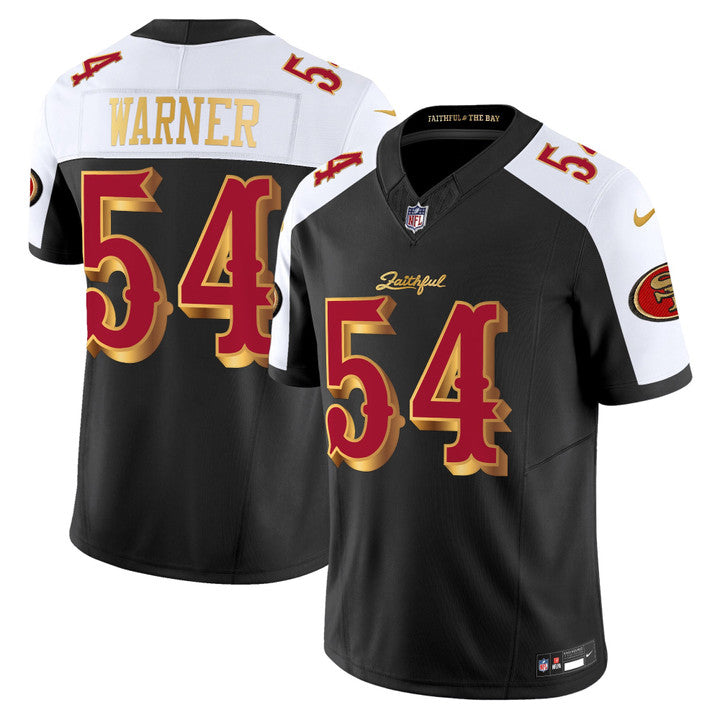 Men's San Francisco 49ers #54 Fred Warner 2025 Rivalries White Black Vapor Limited Stitched Jersey