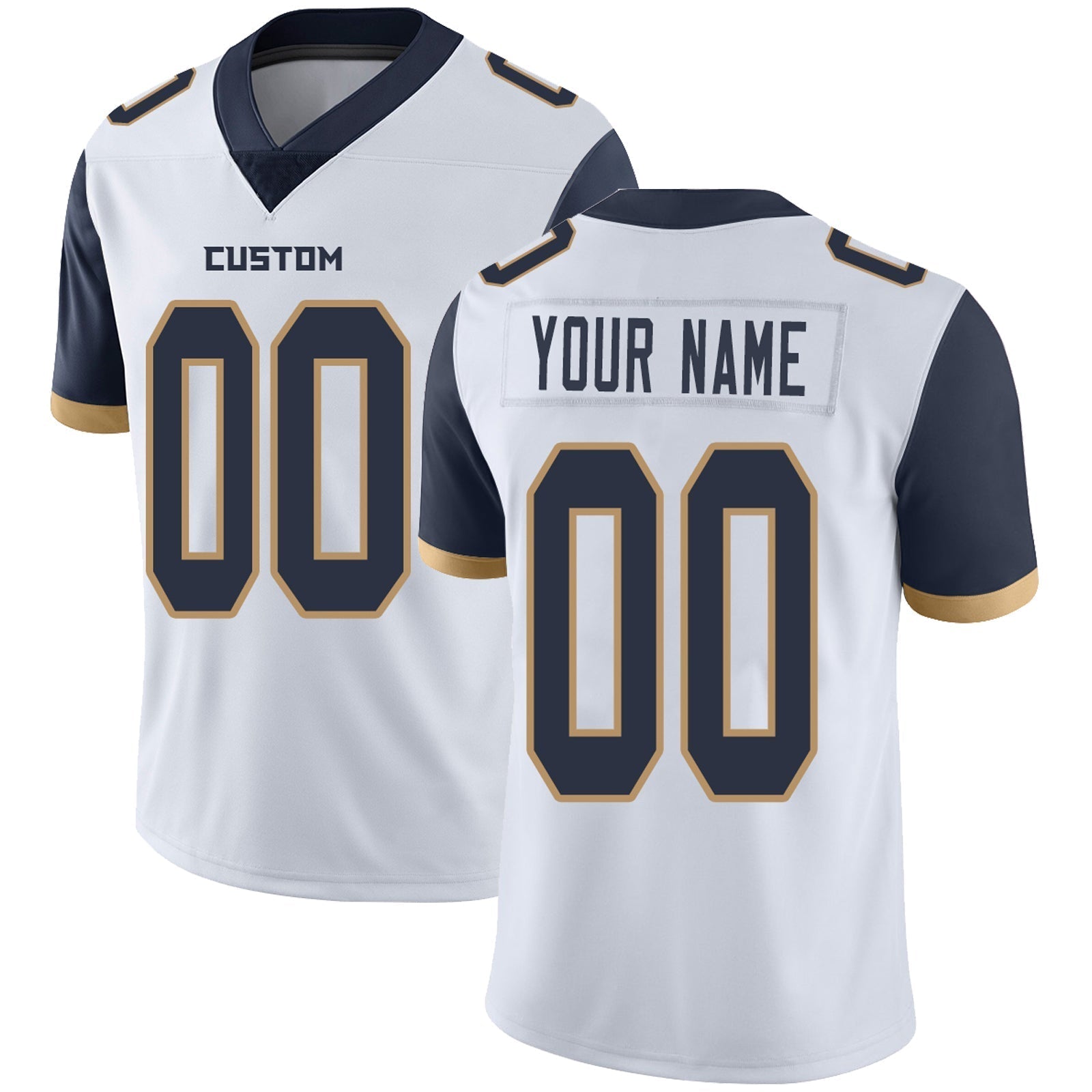 Custom Football Jerseys Team Player or Personalized Design Your Own Name for Men's Women's Youth Jerseys Navy