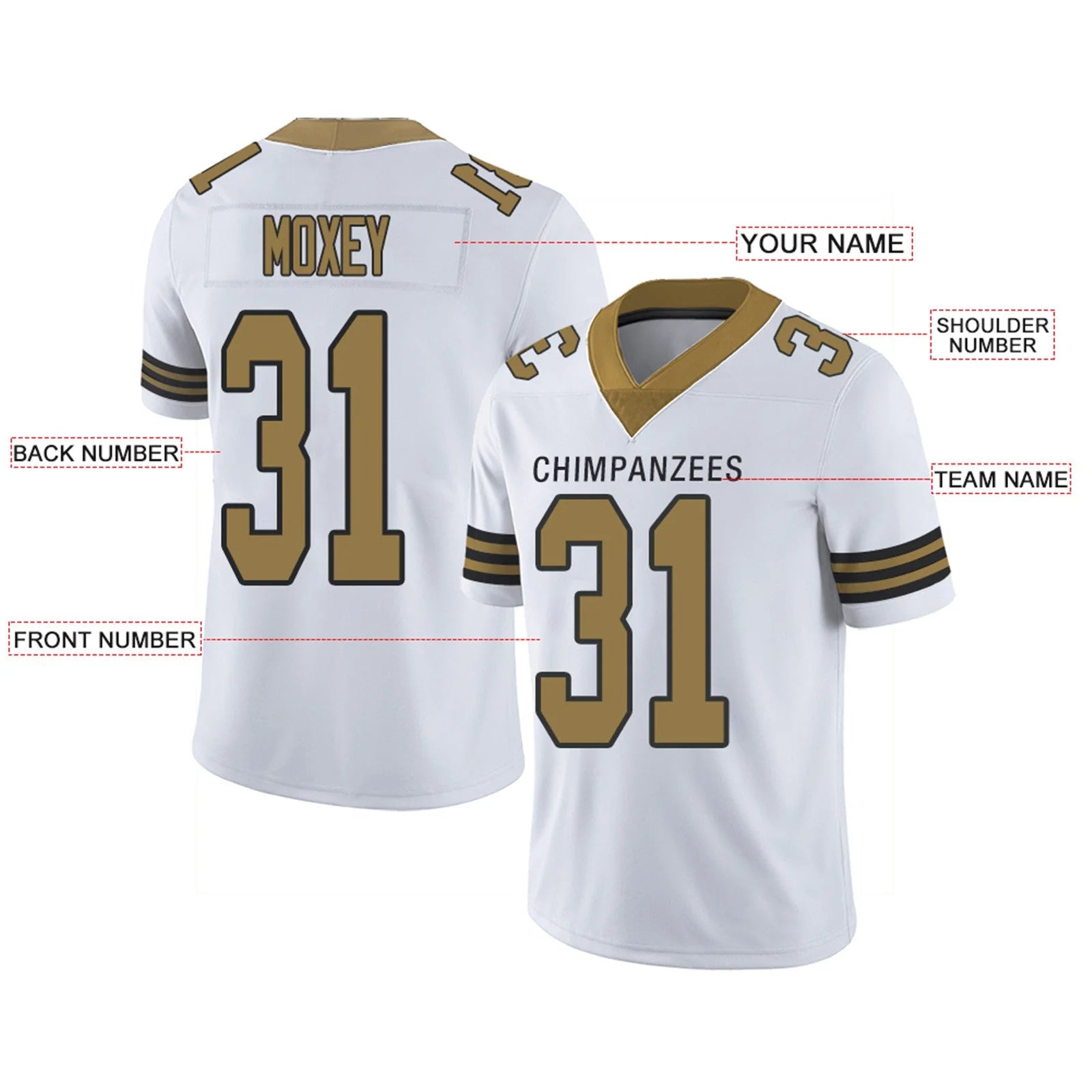 Custom Football Jerseys Team Player or Personalized Design Your Own Name for Men's Women's Youth Jerseys