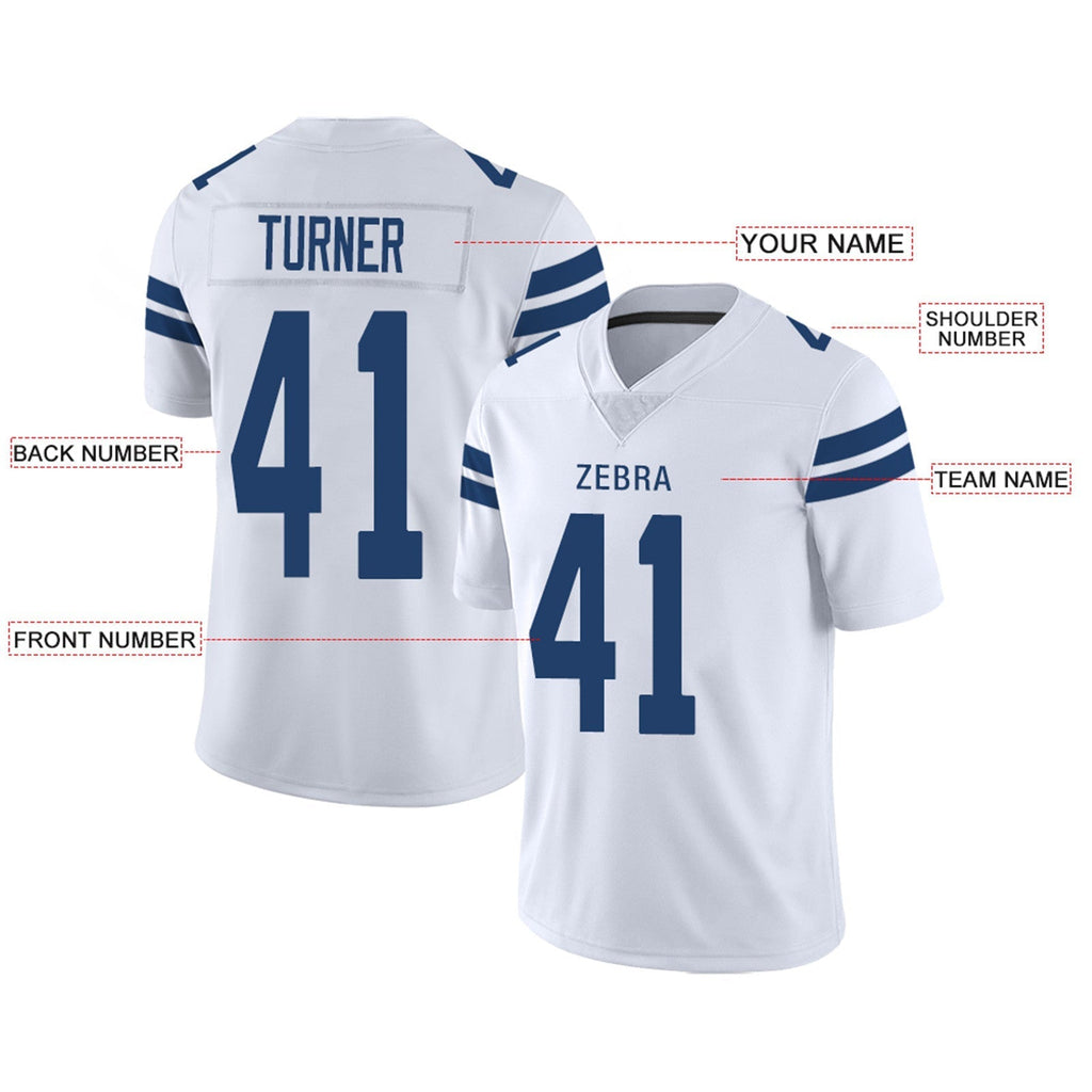 Custom Football Jerseys Team Player or Personalized Design Your Own Name for Men's Women's Youth Jerseys Royal