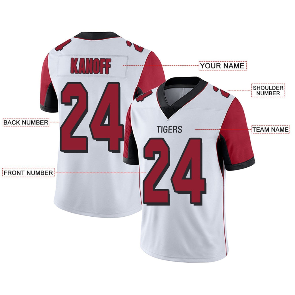 Custom Team Player or Personalized Design Your Own Name for Men's Women's Youth Jerseys Red Football Jerseys